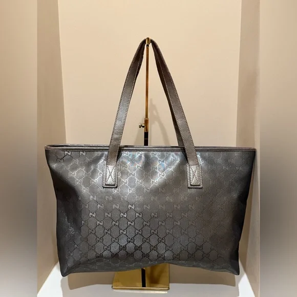 Gucci Metallic Monogram Zip Top Tote Bag - Picture 6 of 14